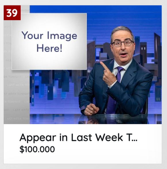 Objekte, die von «Last Week Tonight» versteigert werden, um den öffentlich-rechtlichen Rundfunk in den USA zu unterstützen. Aus dem Staffelfinale 2025 (16. November 2025). John Oliver.