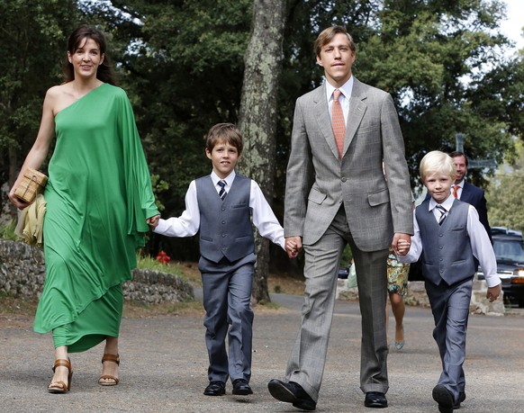 epa05728214 (FILE) A file picture dated 12 July 2014 shows Princess Tessy (L) and Prince Louis (2-R) of Luxembourg arriving with their children for the baptism ceremony of Princess Amalia of Luxembour ...