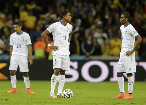 Jerry Bengtson, Carlo Costly und Jorge Claros (von rechts).