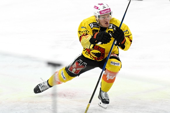 Berns Benjamin Baumgartner, jubelt beim Siegtreffer beim Eishockey-Qualifikationsspiel der National League, zwischen den SCL Tigers und dem sc Bern, am Dienstag, 27. Januar 2026, in der Emmental Versi ...