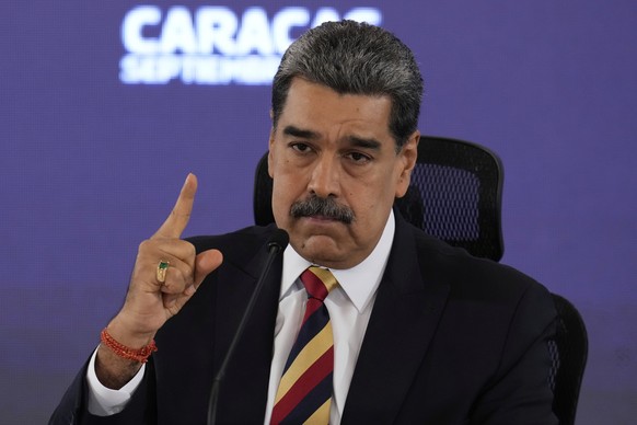 Venezuela President Nicolas Maduro speaks during a press conference in Caracas, Venezuela, Monday, Sept. 1, 2025. (AP Photo/Ariana Cubillos)
Venezuela United States