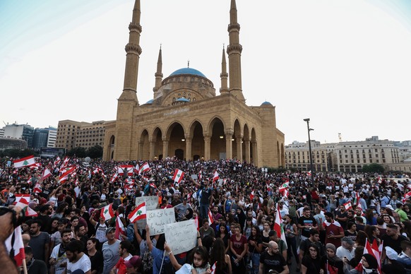 Proteste vor dem Regierungspalast in Beirut. 