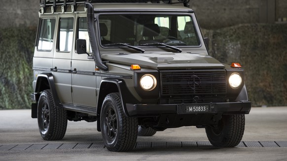 Ein Mercedes-Benz G 300 CDI 4x4, welche die veralteten PUCH-Fahrzeuge ersetzen und fuer 440 Millionen Franken beschafft werden sollen, an der Praesentation des Ruestungsprogrammes 2014 der Schweizer A ...