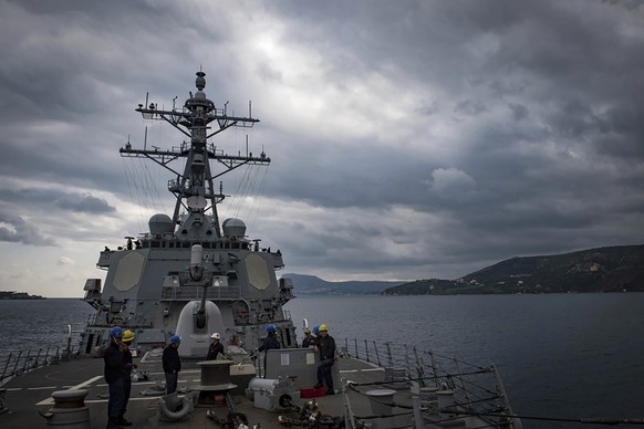 This Nov. 12, 2018 photo shows The USS Carney in the Mediterranean Sea. The American warship and multiple commercial ships came under attack Sunday, Dec. 3, 2023 in the Red Sea, the Pentagon said, pot ...