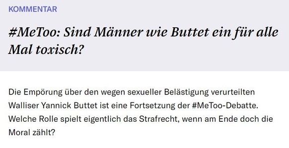 NZZ-Kommentar zu Yannick Buttet