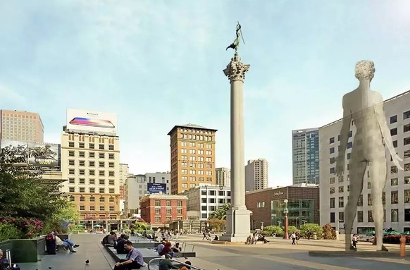 So hatten sich die Initianten die Skulptur am Union Square in San Francisco vorgestellt.