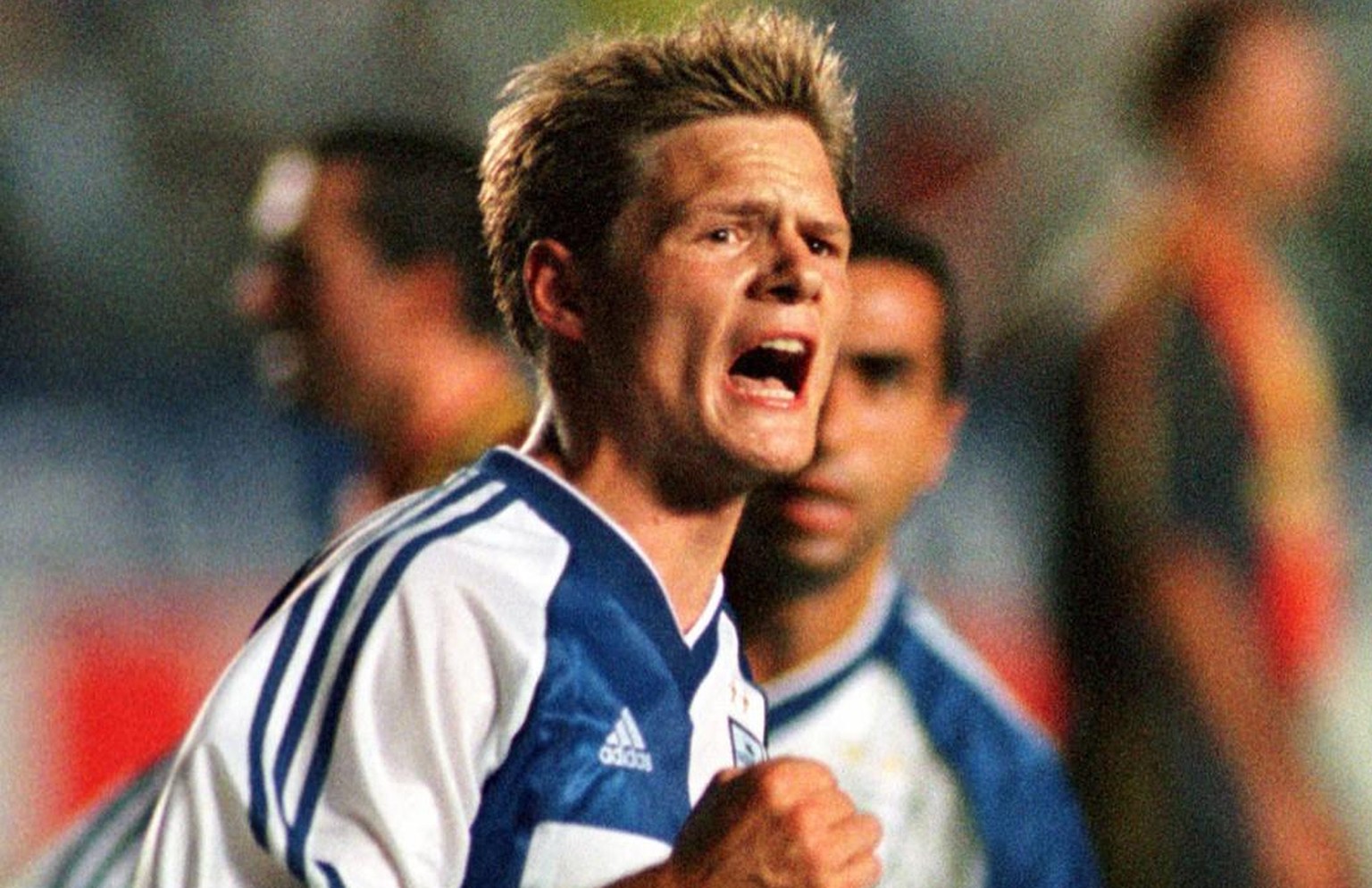 Johann Vogel of Grasshopper rejoices after he converted a penalty kick during the Champions League qualifying round 1st match between Galatasaray vs Grasshopper Zurich in Istanbul, Wednesday, August 1 ...