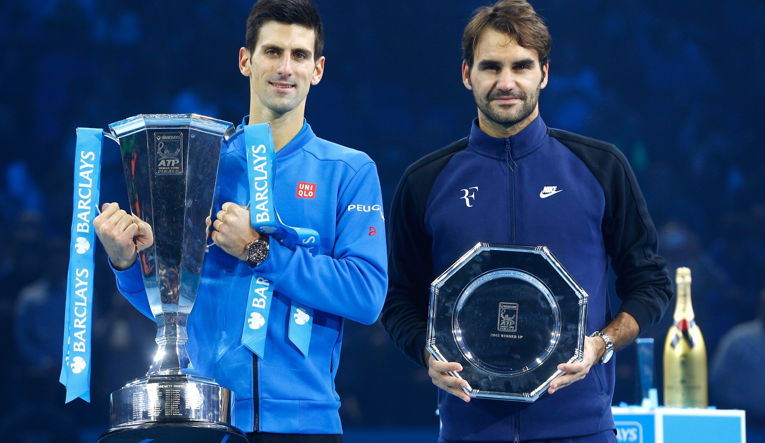 Wie in Wimbledon und beim US Open musste Roger Federer auch bei den World Tour Finals Novak Djokovic den Vortritt lassen.