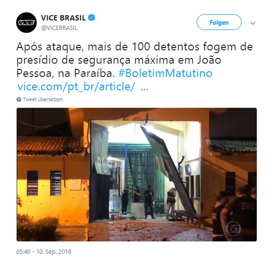 Gefängnisausbruch Brasilien, 10.09.18