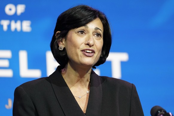 FILE - In this Tuesday, Dec. 8, 2020 file photo, Dr. Rochelle Walensky, speaks during an event in Wilmington, Del., to announce President-elect Joe Biden's health care team. Walensky, 51, an infe ...
