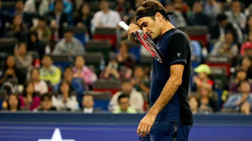 Bitter: Für Roger Federer ist das Turnier in Schanghai schon zu Ende.