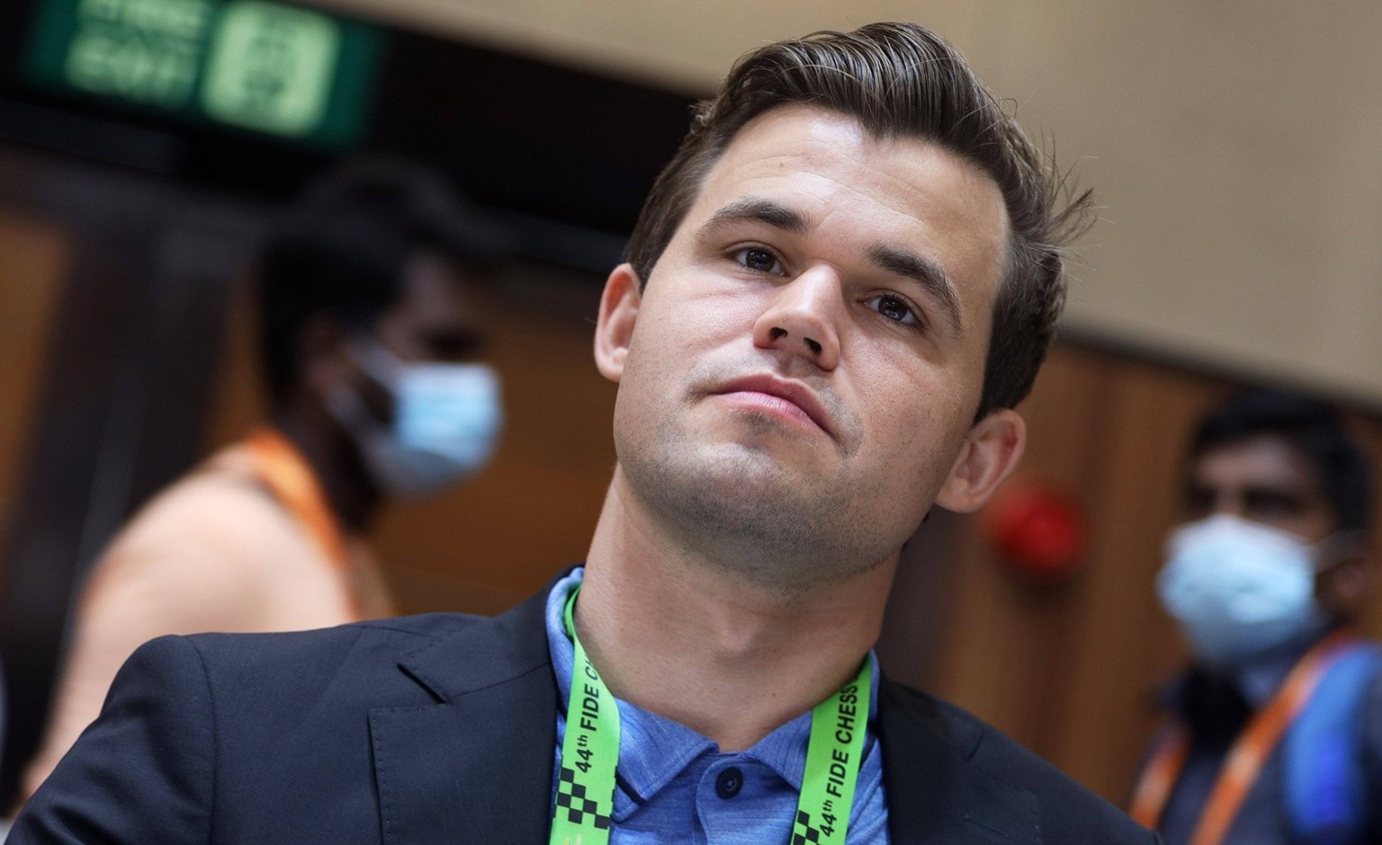 July 31, 2022, Chennai, Tamil Nadu, India: Grand Master Magnus Carlsen from Norway is seen during the round 3 of the 44th FIDE Chess Olympiad in Chennai. Chennai India - ZUMAl172 20220731_zip_l172_008 ...