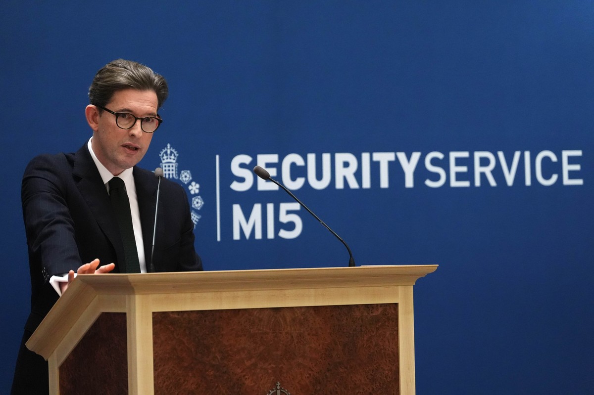 Director General of MI5 Sir Ken McCallum speaking at Thames House, the headquarters of the UK's Security Service in London, Tuesday Oct. 13, 2026. (Jonathan Brady/PA via AP)
Ken McCallum