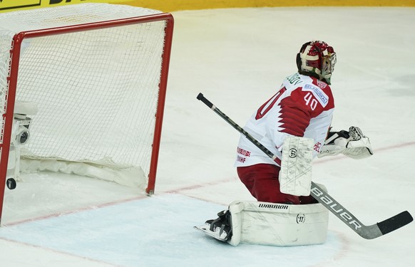 Alexei Kolosov of Belarus in action during the Ice Hockey World Championship group A match between Russia and Belarus at the Olympic Sports Center in Riga, Latvia, Tuesday, June 1, 2021. (AP Photo/Oks ...