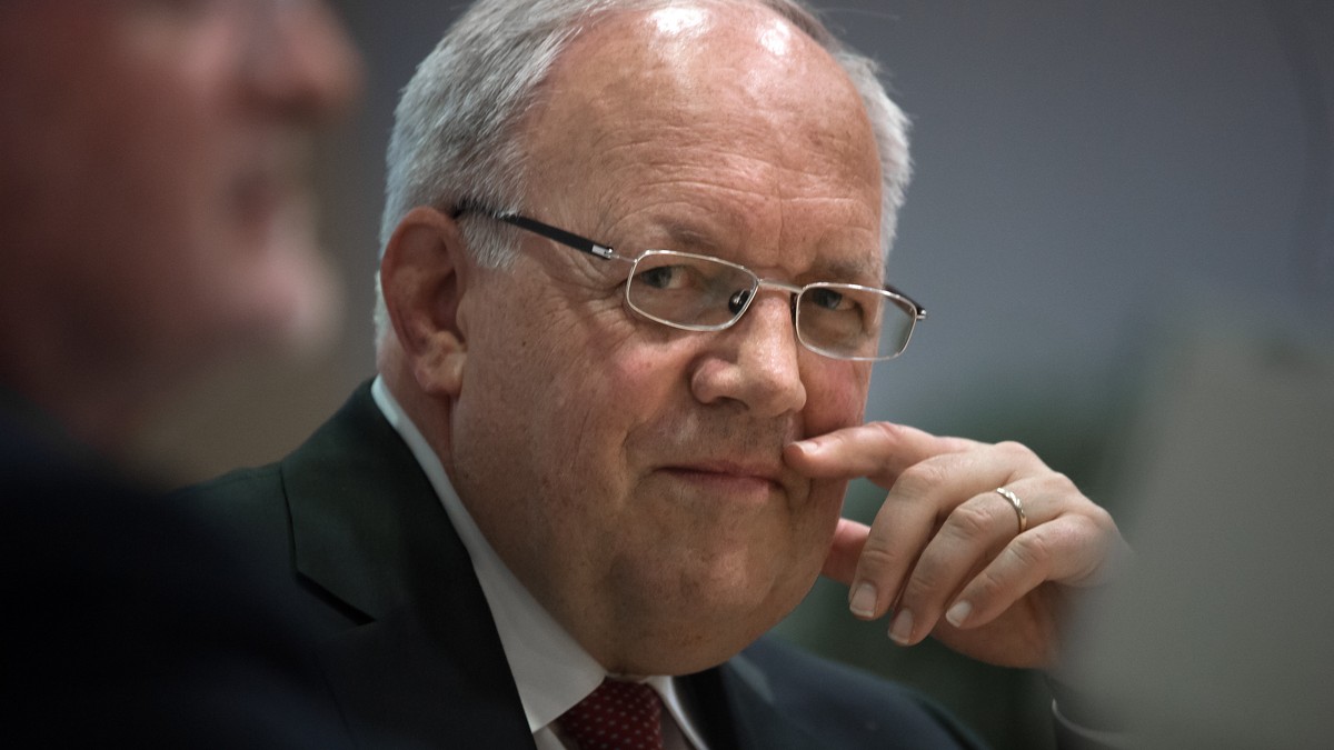 Bundesrat Johann Schneider-Amman waehrend seiner Rede waehrend seines Besuchs der Tessiner Regierung, am Montag, 09. April 2018 im Palazzo delle Orseline in Bellinzona.
(KEYSTONE/Ti-Press/Pablo Giani ...