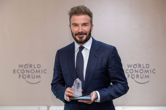 World Economic Forum Annual Meeting 2025 in Davos-Klosters David Beckham, Co-Owner, Inter Miami; Partner, Authentic Brands Group, United Kingdom; Diane von Furstenberg, Founder and Co-Chairwoman, Dian ...
