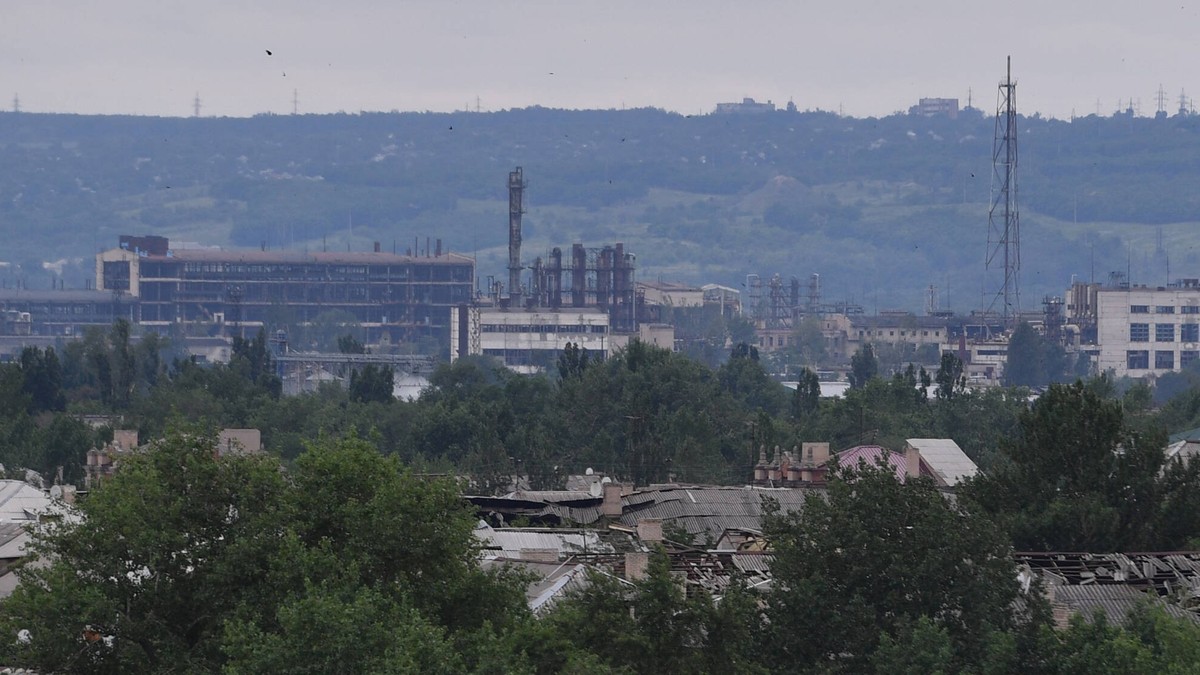 LPR Russia Ukraine Military Operation 8217613 15.06.2022 The aerial view shows buildings of the Azot chemical plant destroyed by missile and air strikes in the course of Russia s military operation in ...