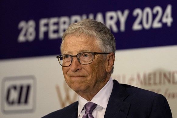 Bill Gates, Co-Chair of the Bill and Melinda Gates Foundation, gestures during the unveiling of the logo and website of Alliance for Global Good ? Gender Equity and Equality, in New Delhi, India, Wedn ...