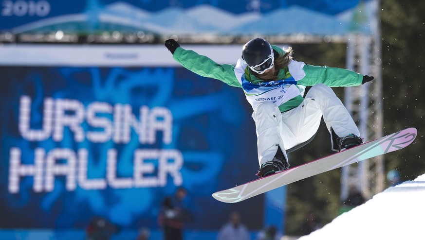 Swiss snowboarder Ursina Haller in action during the qualification of the women&#039;s snowboard halfpipe competition at the XXI Olympic Winter Games in Cypress Mountain near Vancouver, British Columb ...