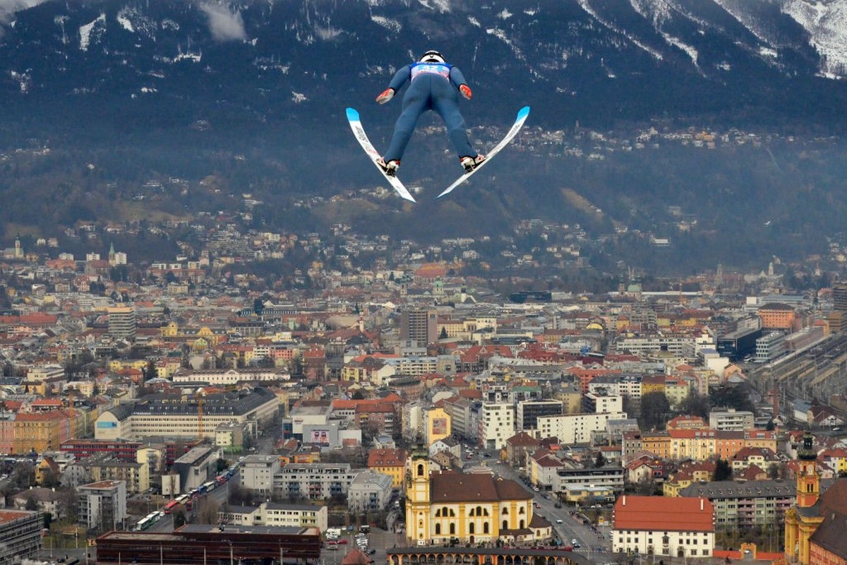 INNSBRUCK, AUSTRIA - JANUARY 4: Sondre Ringen of Norway during the competiton on day 6 of the 68th FIS Nordic World Cup Four Hills Tournament ski jumping event at Bergisel Schanze on January 4, 2020 i ...