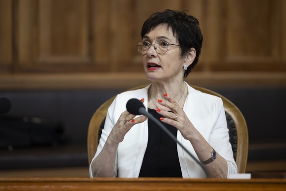 Marianne Binder-Keller, Mitte-AG, spricht im Staenderat, waehrend der Fruehjahrssession der Eidgenoessischen Raete, am Dienstag, 11. Maerz 2025 im Staenderat in Bern. (KEYSTONE/Peter Klaunzer)