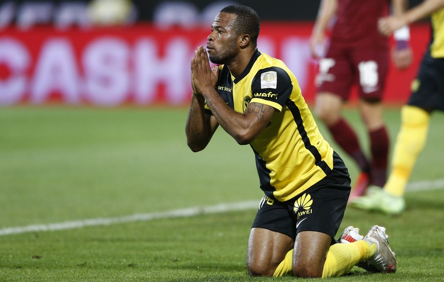 Young Boys&#039; Meschack Elia reacts during the UEFA Champions League third qualifying round soccer match between CFR Cluj and Young boys in Cluj Napoca, Romania, 03 August 2021.(KEYSTONE/EPA/Mircea  ...