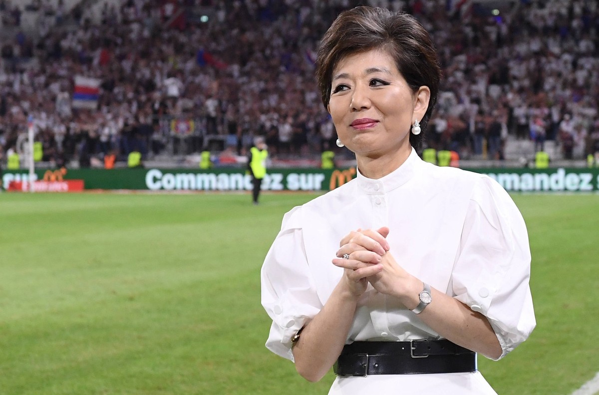 Olympique Lyonnais v Olympique de Marseille - Ligue 1 McDonald s 2025/2026 Michele KANG Presidente Lyon OL during the Ligue 1 McDonald s match between Lyon and Marseille at Groupama Stadium on August  ...