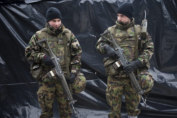 Soldaten im Einsatz während des WEF in Davos.