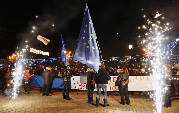 Protest der Opposition nach der Wahl.