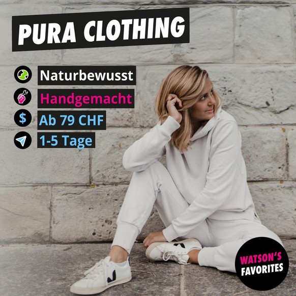 Sara Zbinden mit der neuen Loungewear von Pura Clothing