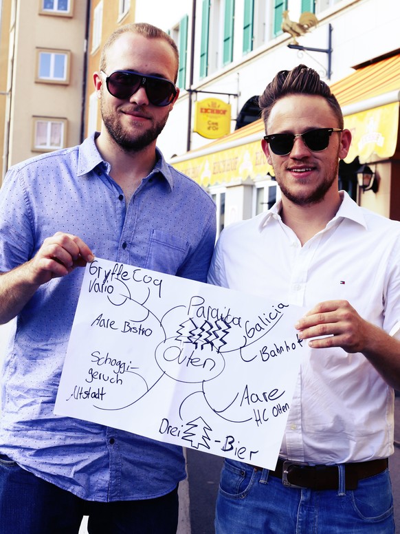 Mirko und Andrin wollten unbedingt ein Mind-Map zeichnen.