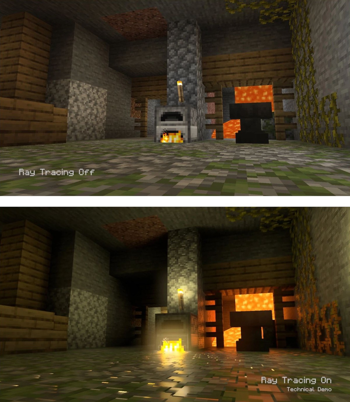 Raytracing demonstriert am Beispiel von «Minecraft».