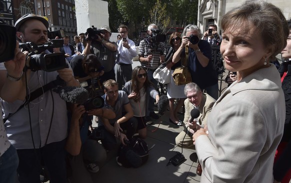 Die Witwe, Marina Litwinenko, am 31. Juli 2014 in London vor der Presse.