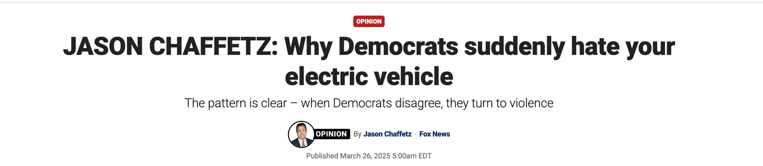 Kaum ein kritisches Wort am Mittwoch von Fox News zum Signal-Skandal. Dafür ein Kommentar, warum Demokraten dein Elektrofahrzeug hassen.