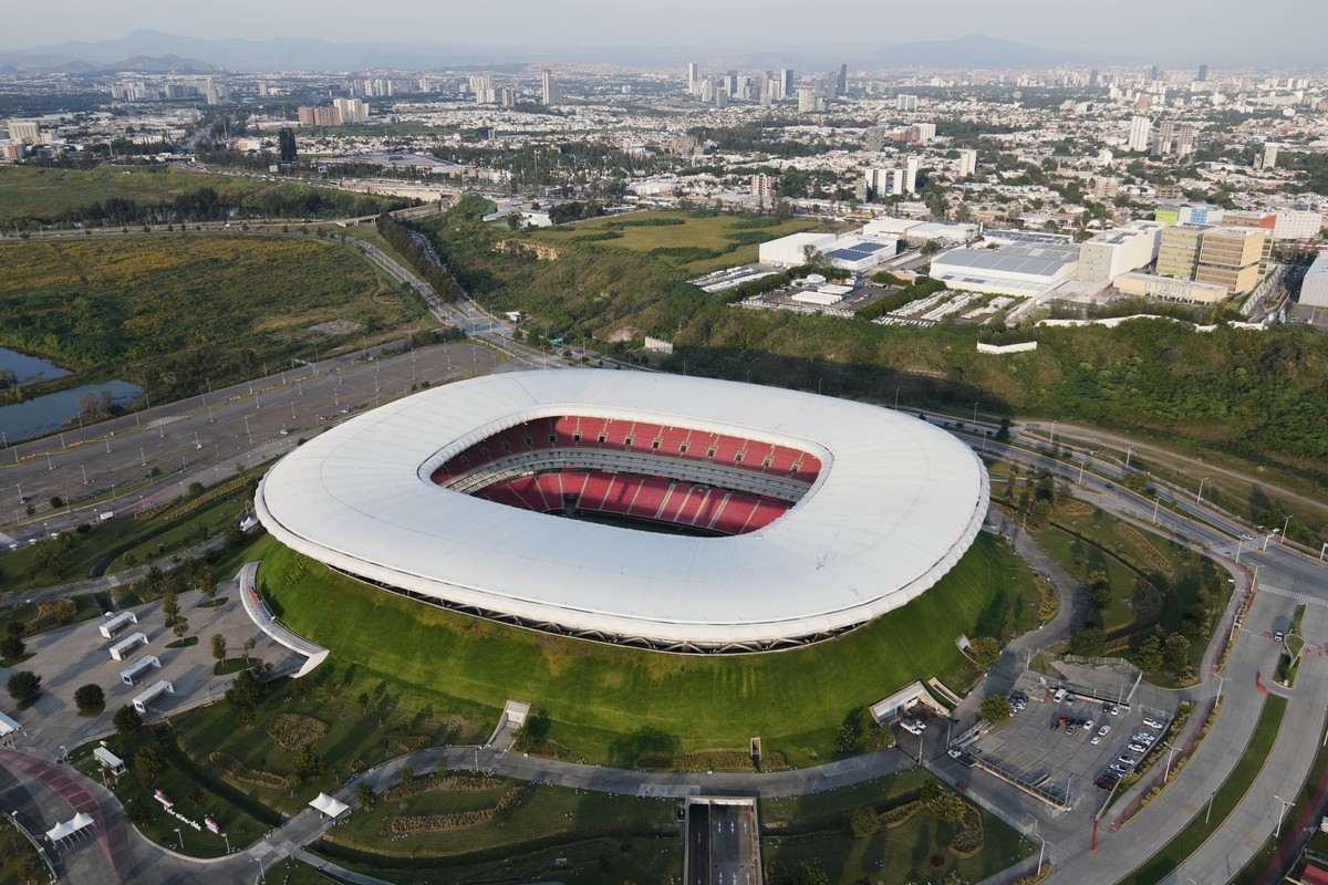 FILE - Akron Stadium, a 2026 FIFA World Cup venue, sits in Guadalajara, Mexico, Thursday, Oct. 16, 2025. (AP Photo/Eduardo Verdugo, File)
World Cup 2026 Venues Soccer