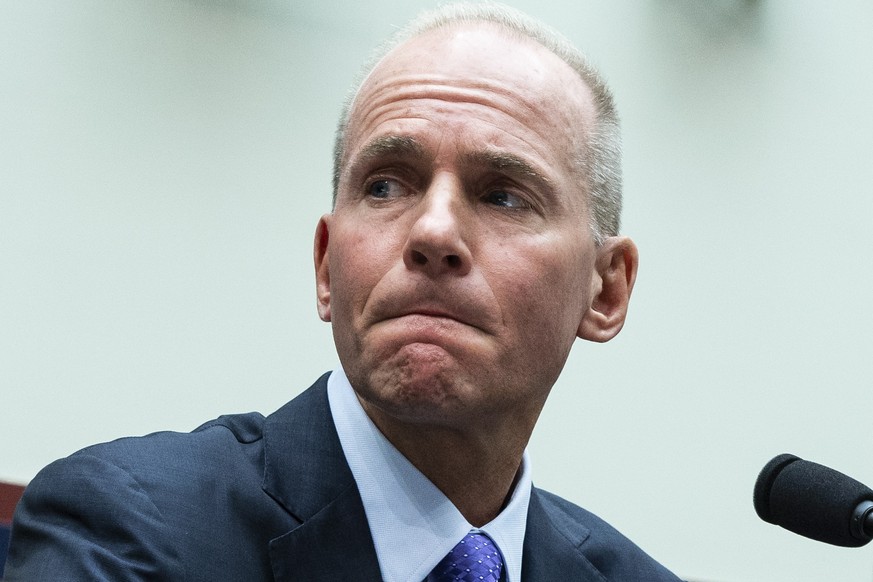 epa08088142 (FILE) - President and CEO of Boeing Dennis Muilenburg appears during the House Transportation and Infrastructure Committee hearing on &#039;The Boeing 737 MAX - Examining the Design, Deve ...
