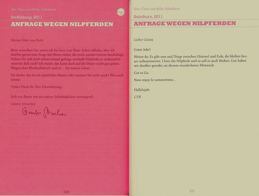 Der Brief an Chris von Rohr.