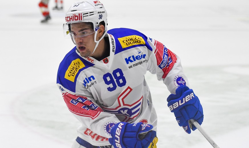 Kloten&#039;s Ramon Knellwolf, im Spiel der Eishockey Swiss League zwischen dem EHC Winterthur und dem EHC Kloten, am Freitag, 21. September 2018, in der Zielbau Arena in Winterthur. (KEYSTONE/Gian Eh ...