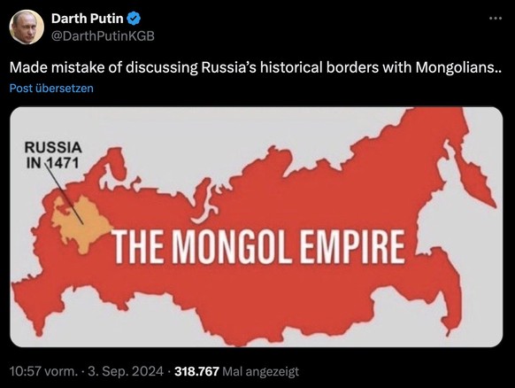 Tweet zu Russland und Mongolei