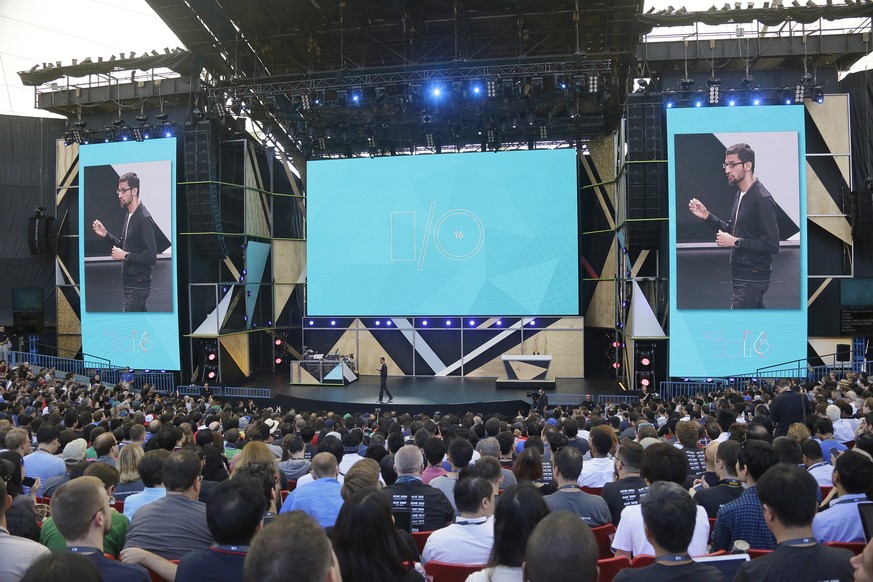 Google CEO Sundar Pichai an der Keynote in Kalifornien.