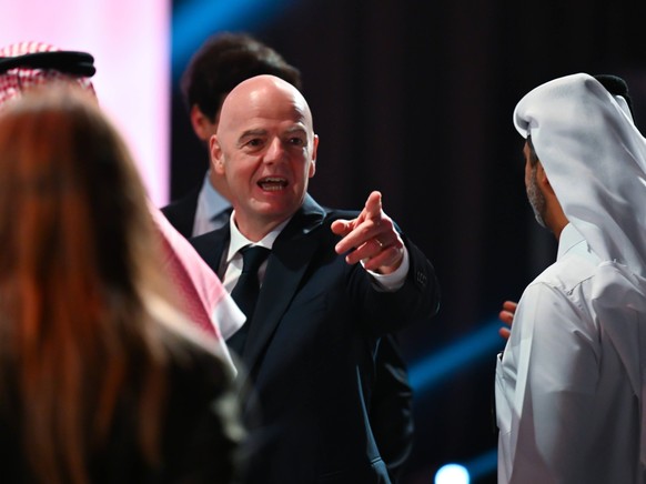 World Sports Summit in Dubai DUBAI, UAE - DECEMBER 29: FIFA President Gianni Infantino attends the opening ceremony of The World Sports Summit at Madinat Jumeirah in Dubai, United Arab Emirates on Dec ...