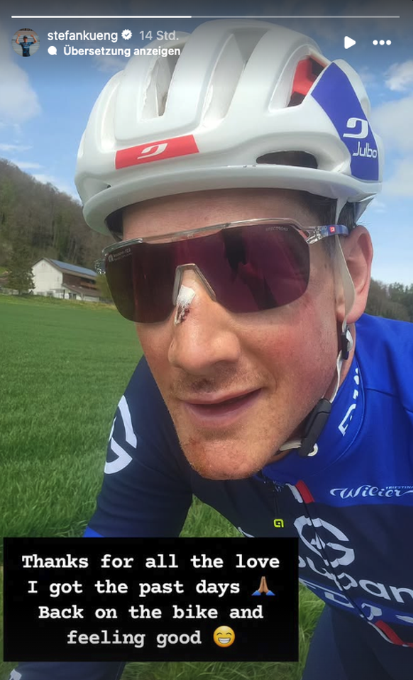 Stefan Küng nach Paris-Roubaix Sturz 2025