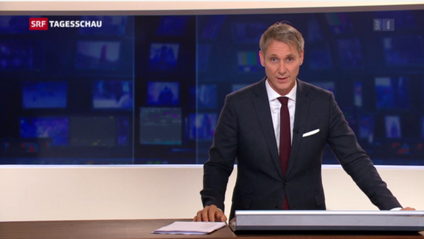 Der von «Tagesschau»-Moderator Franz Fischlin angesagte Beitrag passt Lia Rumantscha gar nicht. (5. Oktober 2016)