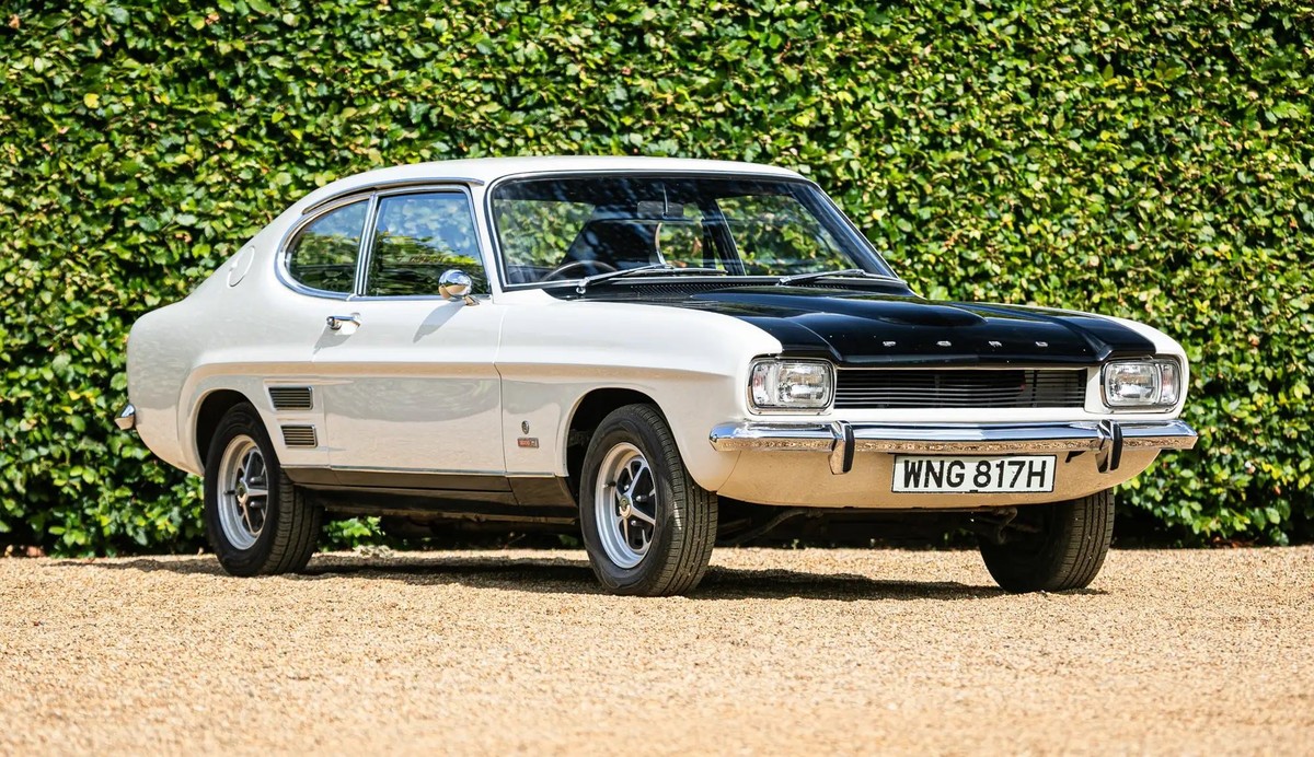 Jamie Oliver's 1970 Ford Capri 3000GT – with the Essex V6.
https://www.classiccarauctions.co.uk/1970-ford-capri-3000gt-mk1-recc32267-1-stoneleigh-0924?pn=1&amp;el=6759&amp;pp=100