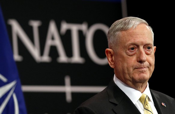 U.S. Defense Secretary Jim Mattis addresses a news conference during a NATO defence ministers meeting at the Alliance headquarters in Brussels, Belgium, February 16, 2017. REUTERS/Francois Lenoir