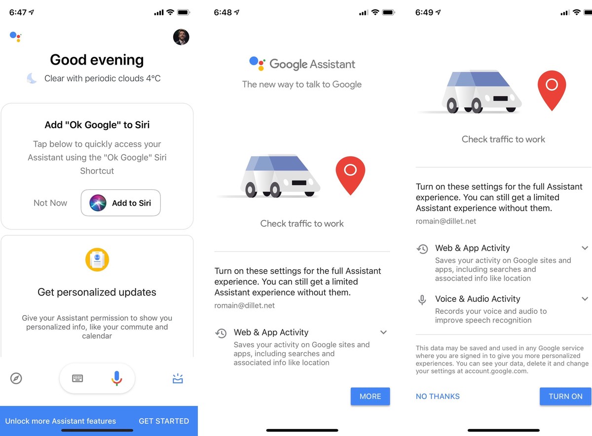 Der blaue Button heisst zunächst ganz harmlos «Unlock more Assistant Features Get Started». Nach dem Klick wird daraus «More» und erst danach «Turn On».&nbsp;