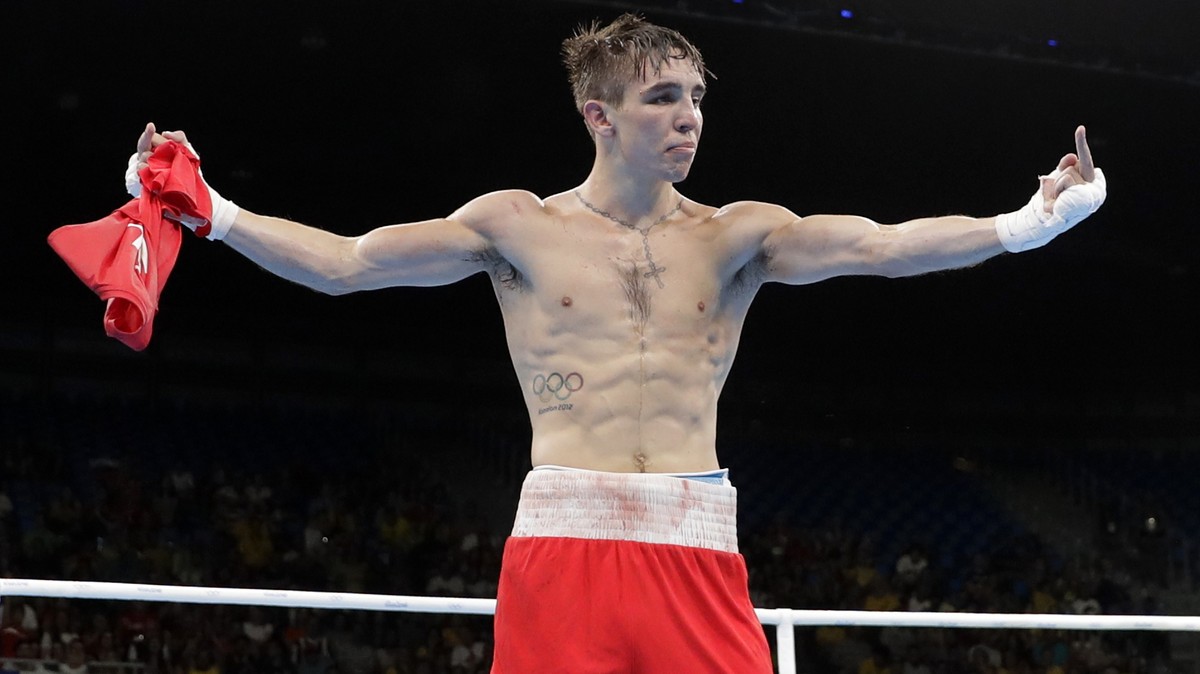 EDS NOTE: OBSCENE GESTURE - Ireland's Michael John Conlan gestures after losing a men's bantamweight 56-kg quarterfinals boxing match by a decision against Russia's Vladimir Nikitin at  ...