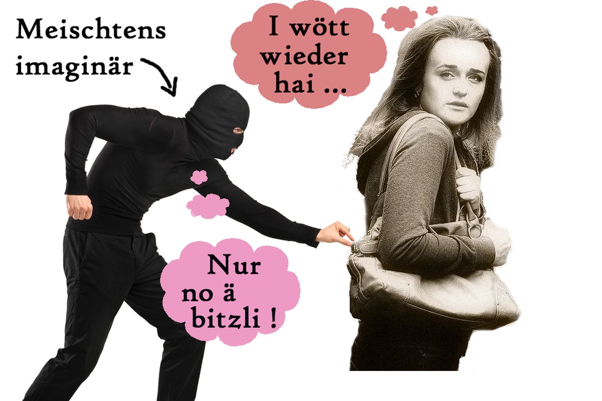 Ich würde die Tasche noch ein bisschen mehr festklammern.