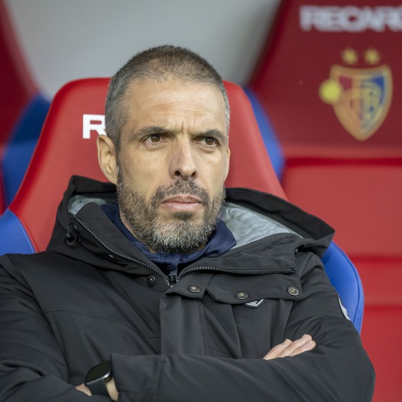 Basels Cheftrainer Fabio Celestini im Fussball Meisterschaftsspiel der Regular Season der Super League zwischen dem FC Basel 1893 und Yverdon Sport FC im Stadion St. Jakob-Park in Basel, am Sonntag, 5 ...