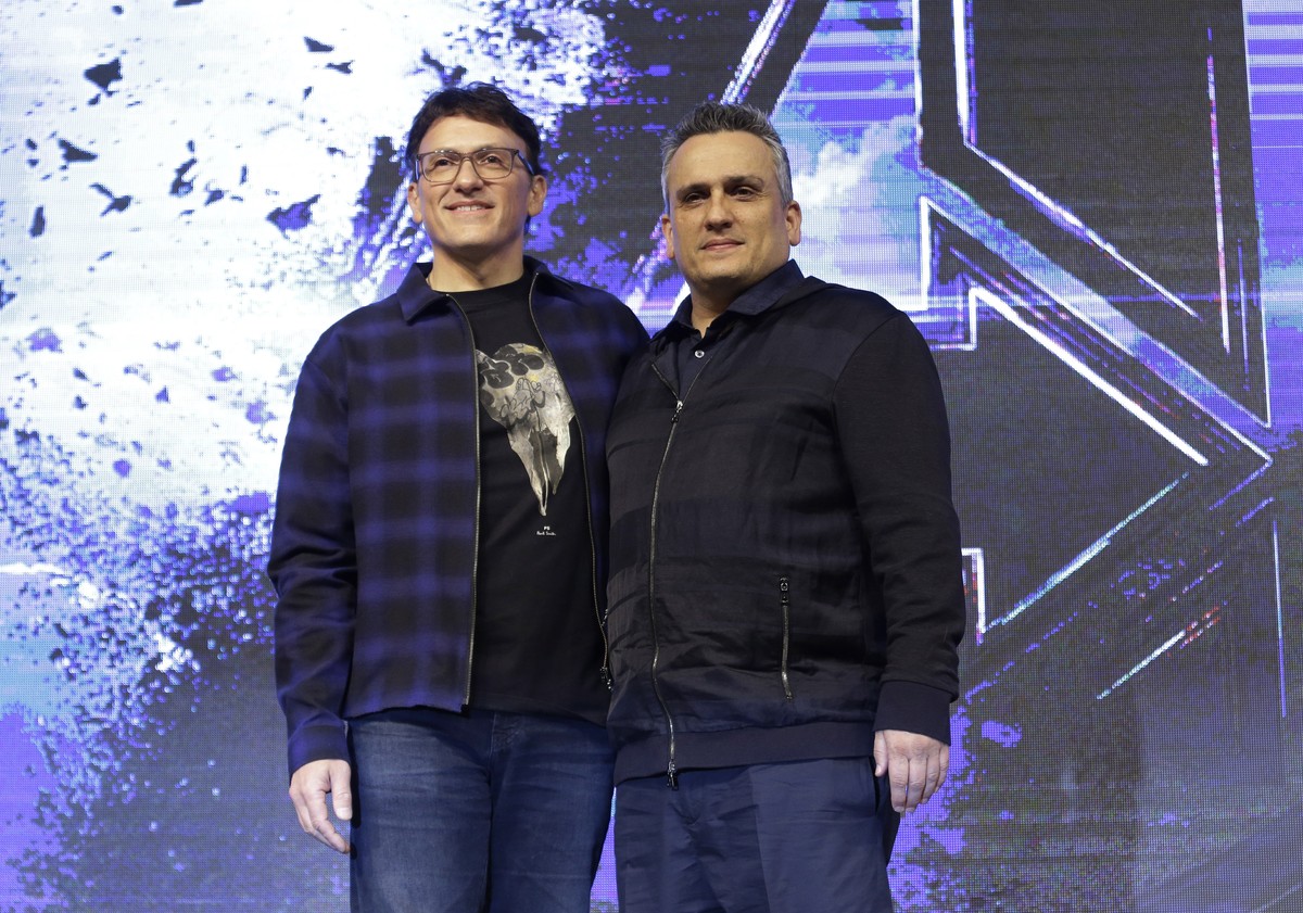 Director Anthony Russo, left, and Joe Russo pose during an Asia Press Conference to promote their latest film "Avengers Endgame" in Seoul, South Korea, Monday, April 15, 2019. The movie will ...